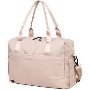 Jadyn Carry-On Travel Duffel Bag for Women, 18" Weekender Bag with Laptop Compartment and Trolley Sleeve, Ideal for Work, Gym, and Overnight Trips (Desert Leopard)