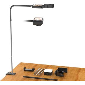 Overhead Phone Mount with Light, Desk Phone Camera Tripod for Macro Photography, Content Creator Essentials for Video Recording
