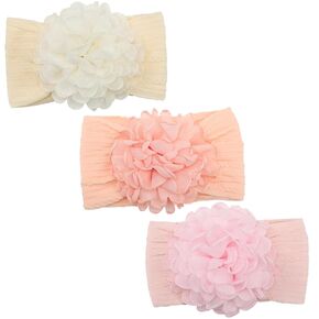 KIDOCHEESE Flower Baby Girls Headbands Elastic Nylon Headbands Super Stretchy Hairbands Hair Accessories for Newborn Infant Toddler Kids