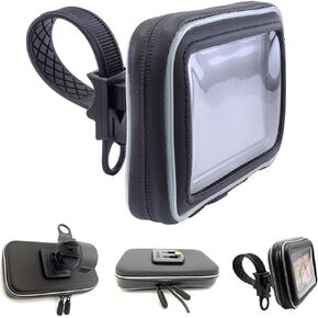 ChargerCity Water Resistant Case + Bike Motorcycle Handle Bar Mount for 6" Screen GPS like Garmin Nuvi Drive DriveSmart 6 60 61 62 63 64 65 66 67 68 TOMTOM GO Start GPS.