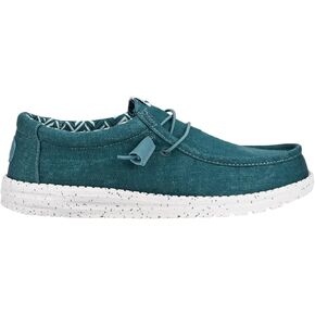 Hey Dude Wally Stretch Canvas North Atlantic Size 8, Men’s Shoes, Men's Slip-on Loafers, Comfortable & Light-Weight