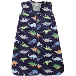 Hudson Baby Unisex Baby Plush Faux Fur Sleeping Bag, Wearable Blanket, Dinosaurs, 12-18 Months