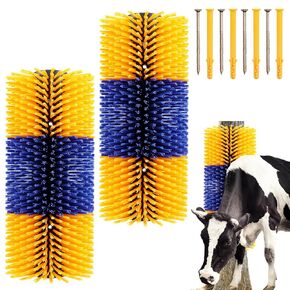 Livestock Scratch Brush, Cow Brush with 2 Screws, Cattle Scratcher, Horse Brushes for Grooming, Cattle Supplies for Horse, Goat, Cow, Sheep, Pig Scratching Itch Relief Animal Back Scratching