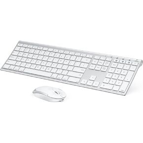 Bluetooth Keyboard Mouse for Mac, Ultra Slim Wireless Keyboard Mouse Combo for Mac, Multi-Device, Full Size, Rechargeable, for MacBook Pro, MacBook Air, iMac, iPad