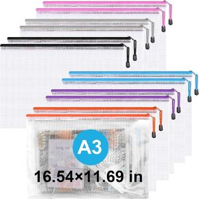 20pcs Mesh Zipper Pouch Bags,9 Sizes Plastic Zipper Bags for Organization,Reusable Zipper Pouches for Puzzle Board Game Storage,for Travel School Office Supplies. in Saudi Arabia