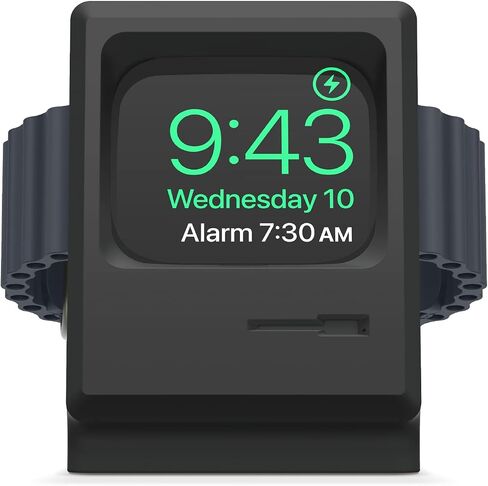 elago W3 Stand Compatible with Apple Watch Ultra2/Ultra/10/9/8/7/6/5/4/3/2/1/SE (49mm, 46mm, 45mm, 44mm,42mm) (Classic White) - Classic Monitor Design, Compatible with Nightstand Mode in Saudi Arabia