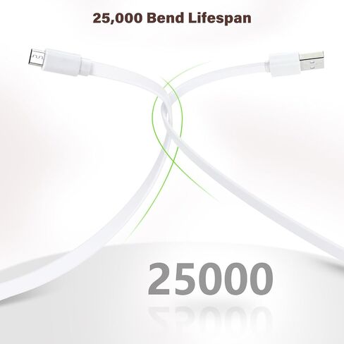 delilyn 2Pack 25ft Micro USB Extension Cable Compatible with eufy Security Indoor Cam E220/P24, Flat Power Cable for eufy Security Indoor Cam C120, Weatherproof Charging Cord with 24* Cable Clips in Kuwait
