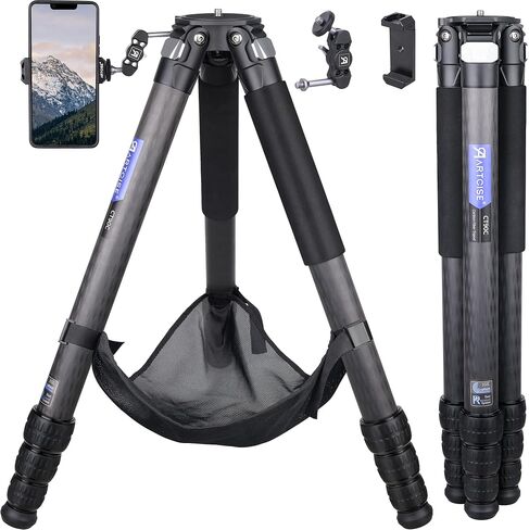 Compact Carbon Fiber Tripod with Stone Bag ARTCISE CT90C Heavy Duty Travel Camera Stand for Canon Sony Nikon DSLR Camcorder,Max Load 88lbs(Extra Gift:Stone Bag,CNC Magic arm, CNC Phone Clip) in Saudi Arabia