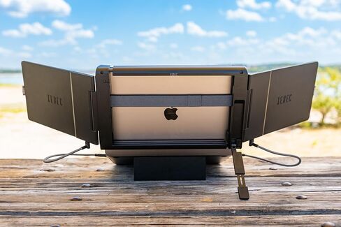 Xebec Tri-Screen 2 + AirStand Bundle: موسع شاشة الكمبيوتر المحمول الثلاثي الشاشات الأصلي | شاشة سفر 10.1 بوصة للكمبيوتر المحمول | موسع شاشة محمول بدقة FullHD، متوافق مع أجهزة Mac PC Chrome in Kuwait
