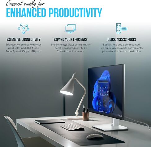 حزمة شاشة P2222H Dell مقاس 22 بوصة مع حامل - دقة 1080 بكسل عالية الدقة بالكامل، وتقنية IPS 16:9 - تحتوي على طاقة عالمية، ومنفذ DisplayPort، وكابلات USB 3.0، وقطعة قماش للتنظيف من الألياف الدقيقة - (طراز جديد) in Saudi Arabia