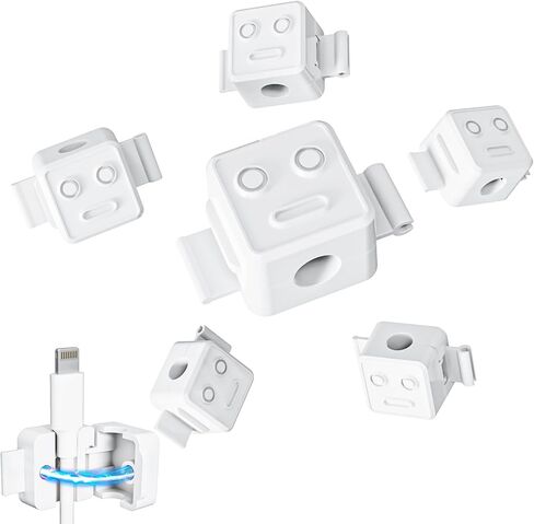 6 Pack Magnetic Cable Clips, Cord Organizer for Desk, Cable Holder, Cable Management, Cord Holder for Nightstand, Home, Office, Car (White) in Saudi Arabia