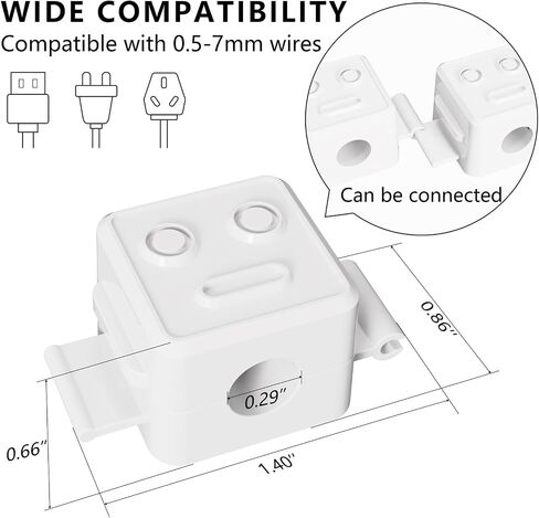6 Pack Magnetic Cable Clips, Cord Organizer for Desk, Cable Holder, Cable Management, Cord Holder for Nightstand, Home, Office, Car (White) in Saudi Arabia