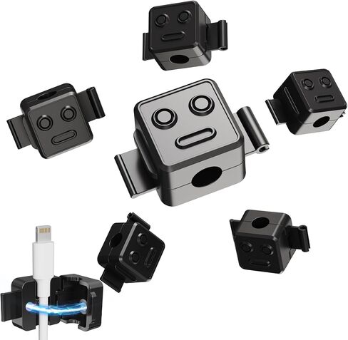 6 Pack Magnetic Cable Clips, Cord Organizer for Desk, Cable Holder, Cable Management, Cord Holder for Nightstand, Home, Office, Car (White) in Kuwait