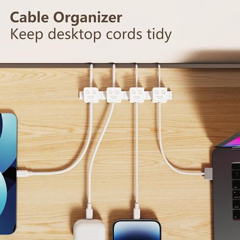 6 Pack Magnetic Cable Clips, Cord Organizer for Desk, Cable Holder, Cable Management, Cord Holder for Nightstand, Home, Office, Car (White) in Saudi Arabia