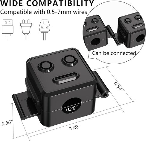 6 Pack Magnetic Cable Clips, Cord Organizer for Desk, Cable Holder, Cable Management, Cord Holder for Nightstand, Home, Office, Car (White) in Kuwait