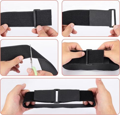 2" x 16 ft self-Adhesive Hook and Loop Tape, Reusable Fasteners Tape ，15 Plastic Buckles, Adjustable Tightening Cable Straps, Nylon Cinch Straps for Storage, Sewing (2 in X16 ft) in Saudi Arabia