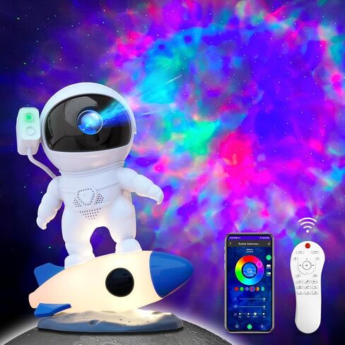Astronaut Galaxy Projector, Star Projector with 9 Color Night Light Rocket, Bluetooth Speaker&15 White Noise&Timer Starry Nebula Light Projector for Bedroom, Kids Gift, Room Decor in Saudi Arabia