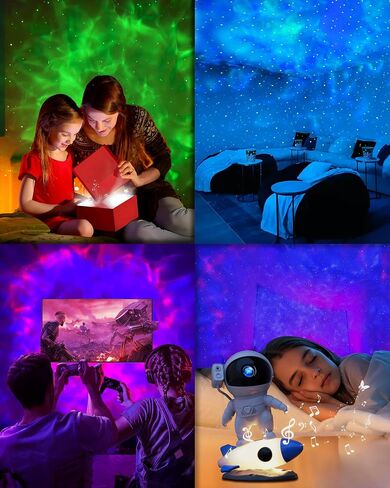 Astronaut Galaxy Projector, Star Projector with 9 Color Night Light Rocket, Bluetooth Speaker&15 White Noise&Timer Starry Nebula Light Projector for Bedroom, Kids Gift, Room Decor in Saudi Arabia