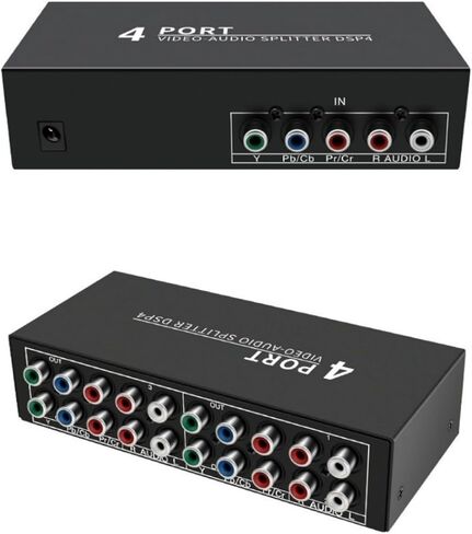 4 منافذ HD مكون YPBPR الفاصل 1 في 4 خارج 1 في 2 خارج مشغل DVD PS2 PS3 وحدة تحكم ألعاب كاميرا صندوق تلفزيون خارجي 5RCA صوت فيديو شاشة تلفزيون محول جهاز عرض 1920@1080P in Kuwait
