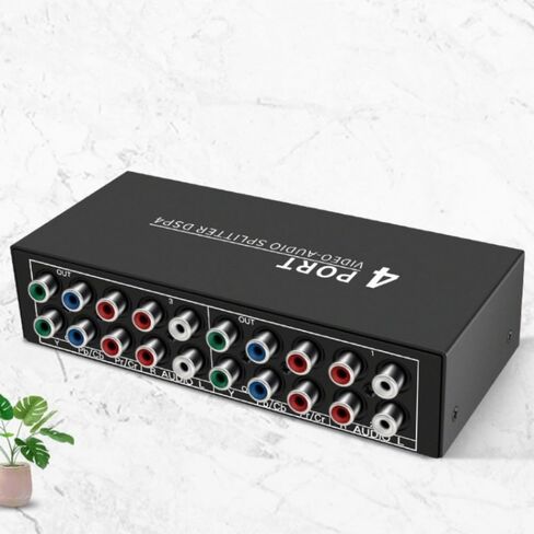 4 منافذ HD مكون YPBPR الفاصل 1 في 4 خارج 1 في 2 خارج مشغل DVD PS2 PS3 وحدة تحكم ألعاب كاميرا صندوق تلفزيون خارجي 5RCA صوت فيديو شاشة تلفزيون محول جهاز عرض 1920@1080P in Kuwait