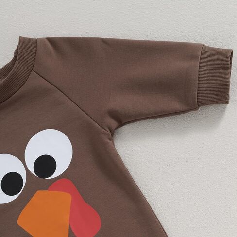 Baby Thanksgiving Clothes Infant Boy Girl Turkey Romper Jumpsuit Newborn First Thanksgiving Outfit in Saudi Arabia