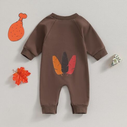 Baby Thanksgiving Clothes Infant Boy Girl Turkey Romper Jumpsuit Newborn First Thanksgiving Outfit in Saudi Arabia