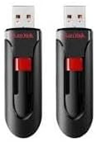 SanDisk Cruzer Glide 64GB 2.0 USB Flash Drive - Set of 2, BLACK/RED in Saudi Arabia