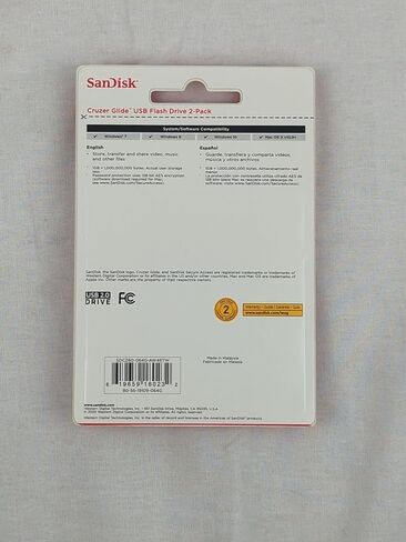 SanDisk Cruzer Glide 64GB 2.0 USB Flash Drive - Set of 2, BLACK/RED in Saudi Arabia