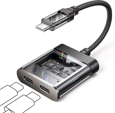 JSAUX USB C Splitter, 2 in 1 USB C Headphone and Charger Adapter, Type C to USB C Hi-Res 32bit/384kHz Audio and USB C PD 60W Fast Charging Dongle for iPhone 16 Pro Max, Galaxy S24 Ultra, iPad, Pixel in Saudi Arabia