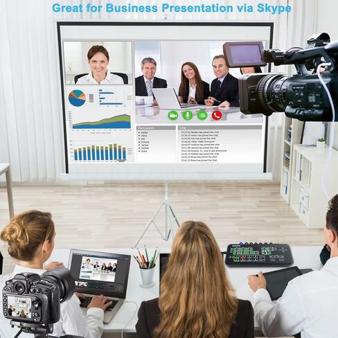 HDMI Live Stream Switcher, Multi-Cam Video Mixer Switcher, 4 x HDMI Inputs Real Time Multi-Format Live Streaming Production with Cat.6 Ethernet Cable for eSport, Church, Wedding, Live Streaming in Kuwait