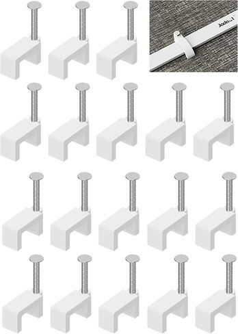 100Pcs 8mm Cable Clips with Nails, Flat Ethernet Cable Wall Clips, LAN Network Cable Tacks, Coax & Speaker Wire Clips, Internet Computer Patch Cord Clips for Cat5/Cat5e/Cat6/Cat6a/Cat7/Cat8 RJ45 Cable in Kuwait