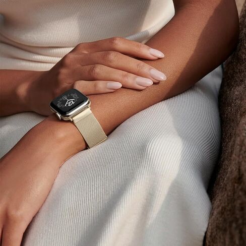 Easuny Magnetic Metal Loop Compatible with Apple Watch Band 40mm 41mm 38mm 42mm 44mm 45mm 49 mm for Women Men, Stainless Steel Dressy Mesh Strap for IWatch Series 9 8 7 6 5 4 3 2 1 SE Ultra in Kuwait