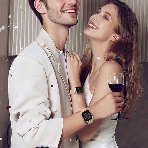 Easuny Magnetic Metal Loop Compatible with Apple Watch Band 40mm 41mm 38mm 42mm 44mm 45mm 49 mm for Women Men, Stainless Steel Dressy Mesh Strap for IWatch Series 9 8 7 6 5 4 3 2 1 SE Ultra in Kuwait