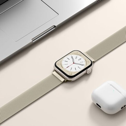 Easuny Magnetic Metal Loop Compatible with Apple Watch Band 40mm 41mm 38mm 42mm 44mm 45mm 49 mm for Women Men, Stainless Steel Dressy Mesh Strap for IWatch Series 9 8 7 6 5 4 3 2 1 SE Ultra in Kuwait