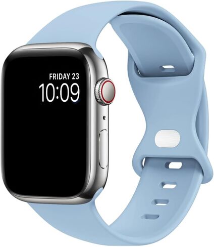 Sport Band Compatible with Apple Watch Bands 38mm 40mm 41mm 42mm 44mm 45mm 49mm,Soft Silicone Strap Compatible for Apple Watch Series 9 Ultra 8 7 6 5 4 3 2 1 SE Men Women 38/40/41MM in Saudi Arabia