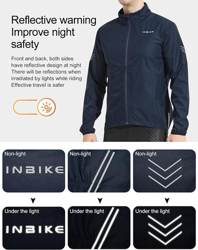 INBIKE Men's Waterproof Breathable Rain Jackets Cycling Running Windbreaker Raincoat Lightweight Reflective Orange XXX-Large… in Saudi Arabia