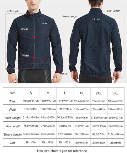 INBIKE Men's Waterproof Breathable Rain Jackets Cycling Running Windbreaker Raincoat Lightweight Reflective Orange XXX-Large… in Saudi Arabia