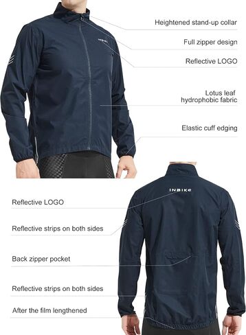 INBIKE Men's Waterproof Breathable Rain Jackets Cycling Running Windbreaker Raincoat Lightweight Reflective Orange XXX-Large… in Saudi Arabia