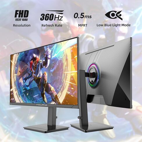شاشة ألعاب 27 بوصة FHD 1920x1080 360 هرتز - HDMI x2، DP x2، تتضمن كابل DP، إضاءة RGB، 0.5 مللي ثانية، إمكانية ضبط الارتفاع - أسود، مكبرات صوت مدمجة (HG2736F) in Saudi Arabia