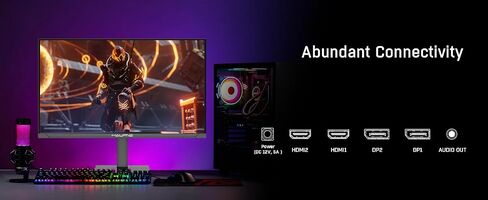 شاشة ألعاب 27 بوصة FHD 1920x1080 360 هرتز - HDMI x2، DP x2، تتضمن كابل DP، إضاءة RGB، 0.5 مللي ثانية، إمكانية ضبط الارتفاع - أسود، مكبرات صوت مدمجة (HG2736F) in Saudi Arabia