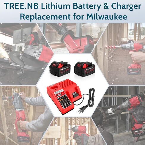 18V 6.0Ah Battery Rapid Charger Station Combo Kit - Replacement for Milwaukee M12-18 Power Tool Battery & Charger 4811-1862 4811-1852 4811-1840 4811-1830 4811-1811 4811-1815 4811-1820 4811-1841 in Saudi Arabia