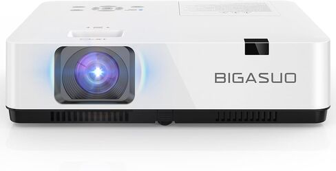 جهاز عرض مكتب BIGASUO 3LCD مدمج بمكبر صوت، جهاز عرض للأعمال الصغيرة بقوة 3500 Ansi-Brightness، نسبة تباين 15000:1، دعم 300 بوصة، متوافق مع عصا التلفزيون، PS5، الكمبيوتر المحمول، جهاز عرض الأفلام المنزلي الخارجي in Kuwait