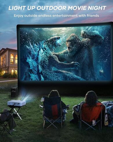 جهاز عرض مكتب BIGASUO 3LCD مدمج بمكبر صوت، جهاز عرض للأعمال الصغيرة بقوة 3500 Ansi-Brightness، نسبة تباين 15000:1، دعم 300 بوصة، متوافق مع عصا التلفزيون، PS5، الكمبيوتر المحمول، جهاز عرض الأفلام المنزلي الخارجي in Kuwait