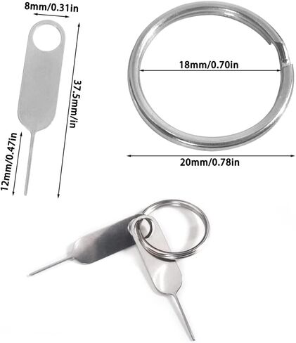 YuCool 16 قطعة من أداة إزالة بطاقة Sim Card Tray Eject Pin Ejector مع 16 قطعة من حلقة المفاتيح، جميع هواتف iPhone Apple iPad HTC Samsung Galaxy الهاتف الذكي سلسلة ساعات الهاتف الذكي in Kuwait