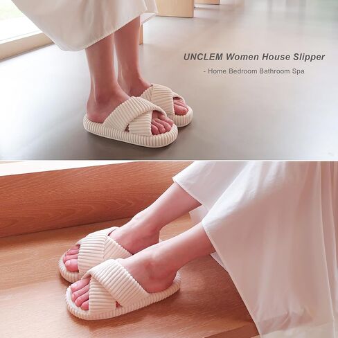 Women's Memory Foam Arch Support House Slippers Indoor Bedroom Open Toe Corduroy Cross Bands Slide Slipper Shoes Comfy Slipper in Saudi Arabia