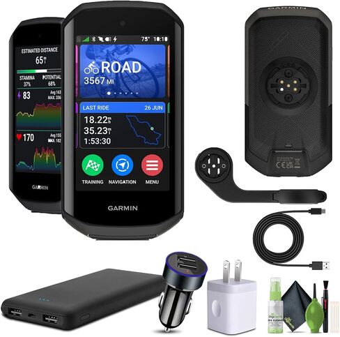 Garmin Edge 1050، كمبيوتر دراجة ممتاز، تدريب متقدم على الدراجات وميزات الركوب الجماعي والرسائل، مكبر صوت مدمج، حزمة كمبيوتر الدراجة لتنبيهات مخاطر الطريق مع مجموعة تنظيف + ملحقات in Saudi Arabia