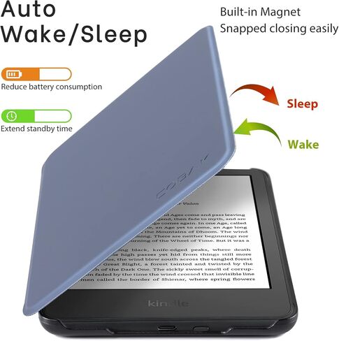 حافظة CoBak لجميع إصدارات Kindle 11th Generation 2022 الجديدة فقط - غطاء ذكي من جلد البولي يوريثان فائق النحافة مع خاصية النوم والاستيقاظ التلقائي، حافظة حماية ممتازة لجهاز Kindle 2022 in Saudi Arabia