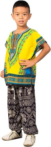 LOFBAZ African Dashik Shirt for Kids Unisex Boys Girls Child Toddler T-Shirts in Kuwait