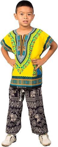 LOFBAZ African Dashik Shirt for Kids Unisex Boys Girls Child Toddler T-Shirts in Kuwait