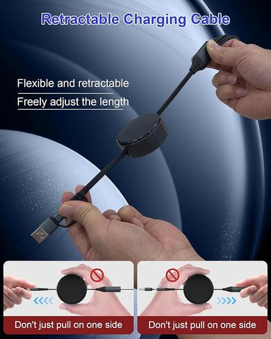 Retractable 4 in 1 Multi Charging Cable with Samsung Watch Charger - 100W Multi Charger Adapter Lightning/Type C/Micro USB, for Samsung Watch, iPhone, Android Phone, iPad, MacBook, Laptop, 4FT in Kuwait